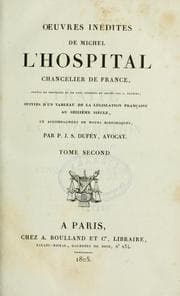 Tapa de Oeuvres inédites de Michel l'Hospital Chancelier de France