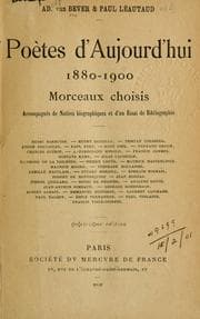 Tapa de Poètes d'aujourd'hui, 1880-1900