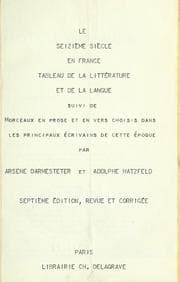 Tapa de Le seizième siècle en France