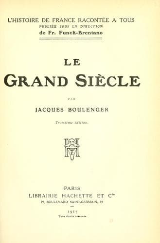 Tapa de Le grand siècle