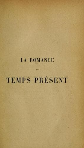 Tapa de La romance du temps présent