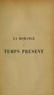 Tapa de La romance du temps présent