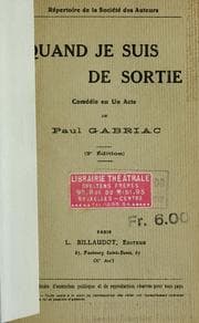 Tapa de Quand je suis de sortie