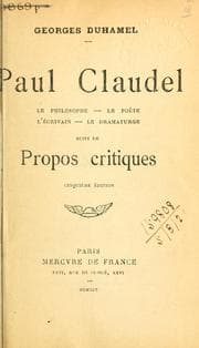 Tapa de Paul Claudel, le philosophe, le poete, l'écrivain, le dramaturge