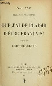 Tapa de Que j'ai de plaisir d'être français! Suivi de Temps de guerre