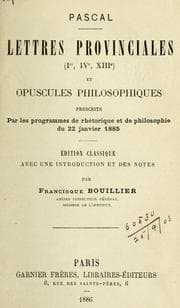 Tapa de Lettres provinciales 1, 4, 13, et Opuscules philosophiques