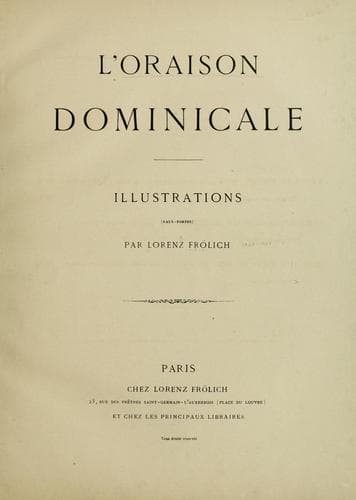 Tapa de L'Oraison Dominicale : illustrations (eaux-fortes)