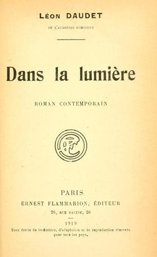 Tapa de Dans la lumière