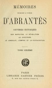 Tapa de Mémoires de Madame la duchesse d'Abrantès
