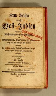 Tapa de Neue Reisen nach West-Indien darinnen Nachrichten von der Religion, der Regierungsart, den Sitten, der Handlung und den Kriegen der Völker enthalten, die an dem grossen Flusse Saint Louis, der gemeiniglich der Mississippi genannt wird, wohnen