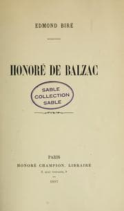 Tapa de Honoré de Balzac
