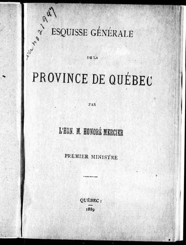 Tapa de Esquire générale de la province de Québec