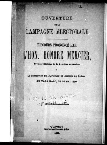 Tapa de Ouverture de la compagne électorale