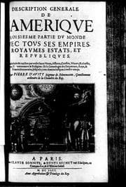 Tapa de Description générale de [sic] Amérique, troisième partie du monde