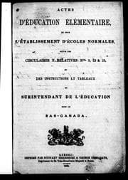 Tapa de Actes d'éducation élémentaire, et pour l'établissement d'écoles normales
