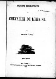 Tapa de Esquisse biographique sur Chevalier de Lorimier