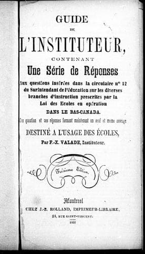 Tapa de Guide de l'instituteur