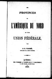 Tapa de Des provinces de l'Amérique du Nord et d'une union fédérale