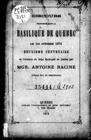 Tapa de Discours prononcé dans la basilique de Québec le 1er octobre 1874