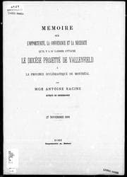 Tapa de Mémoire sur l'opportunité, la convenance et la nécessités qu'il y a de laisser attaché le diocèse projetté [sic] de Valleyfield à la province ecclésiastique de Montréal