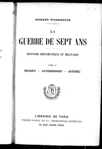 Tapa de La guerre de Sept ans