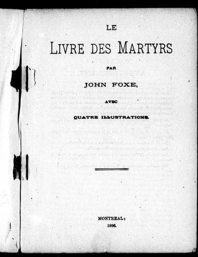 Tapa de Le livre des martyrs