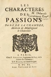 Tapa de Les characteres des passions