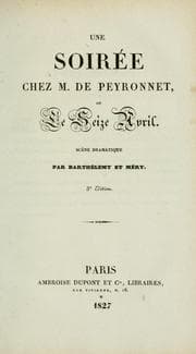 Tapa de Une soirée chez M. de Peyronnet, ou, Le seize avril