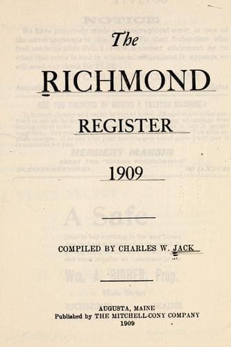 Tapa de The Richmond register, 1909
