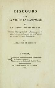 Tapa de Discours sur la vie de la campagne et la composition des jardins