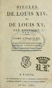 Tapa de Siècles de Louis XIV, et de Louis XV
