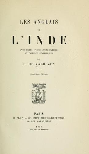 Tapa de Les Anglais et l'Inde