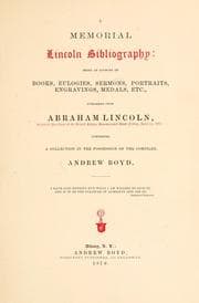 Tapa de A memorial Lincoln bibliography