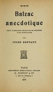 Tapa de Balzac anecdotique