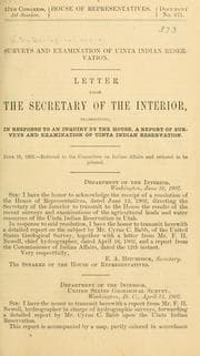 Tapa de Surveys and examination of Uinta Indian Reservation