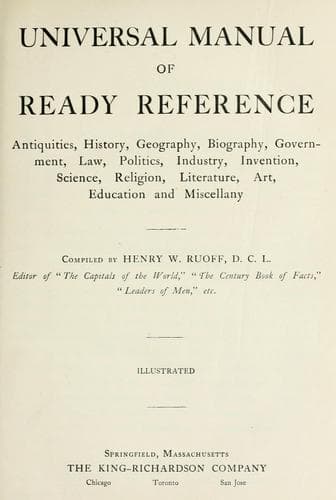Tapa de Universal manual of ready reference