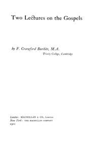 Tapa de Two lectures on the Gospels