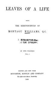 Tapa de Leaves of a life, being the reminiscences of Montagu Williams ...
