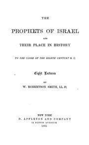 Tapa de The prophets of Israel and their place in history
