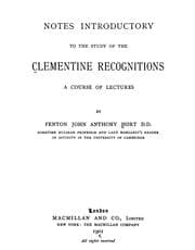 Tapa de Notes introductory to the study of the Clementine recognitions