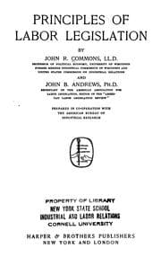 Tapa de Principles of labor legislation