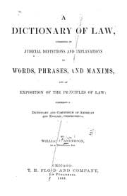 Tapa de A dictionary of law