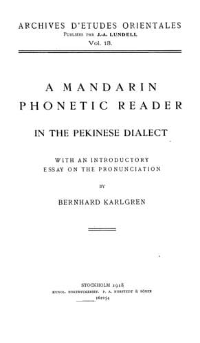 Tapa de A mandarin phonetic reader in the Pekinese dialect