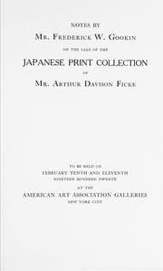Tapa de Illustrated catalogue of an exceptionally important collection of rare and valuable Japanese color prints together with a few paintings of the Ukiyoe school