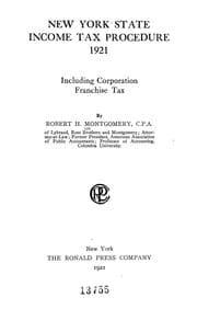 Tapa de New York state income tax procedure, 1921
