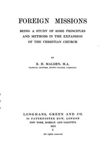 Tapa de Foreign Missions