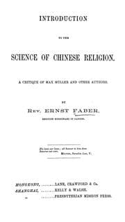 Tapa de Introduction to the science of Chinese religion