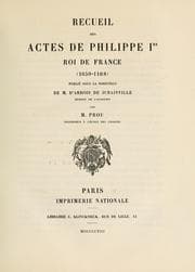Tapa de Recueil des acted de Philippe Ier, roi de France (1059-1108)