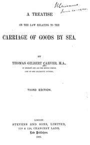 Tapa de A treatise on the law relating to the carriage of goods by sea