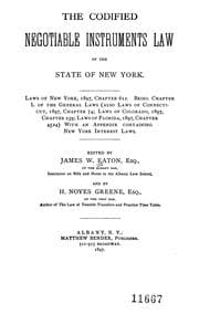 Tapa de The codified Negotiable instruments law of the state of New York